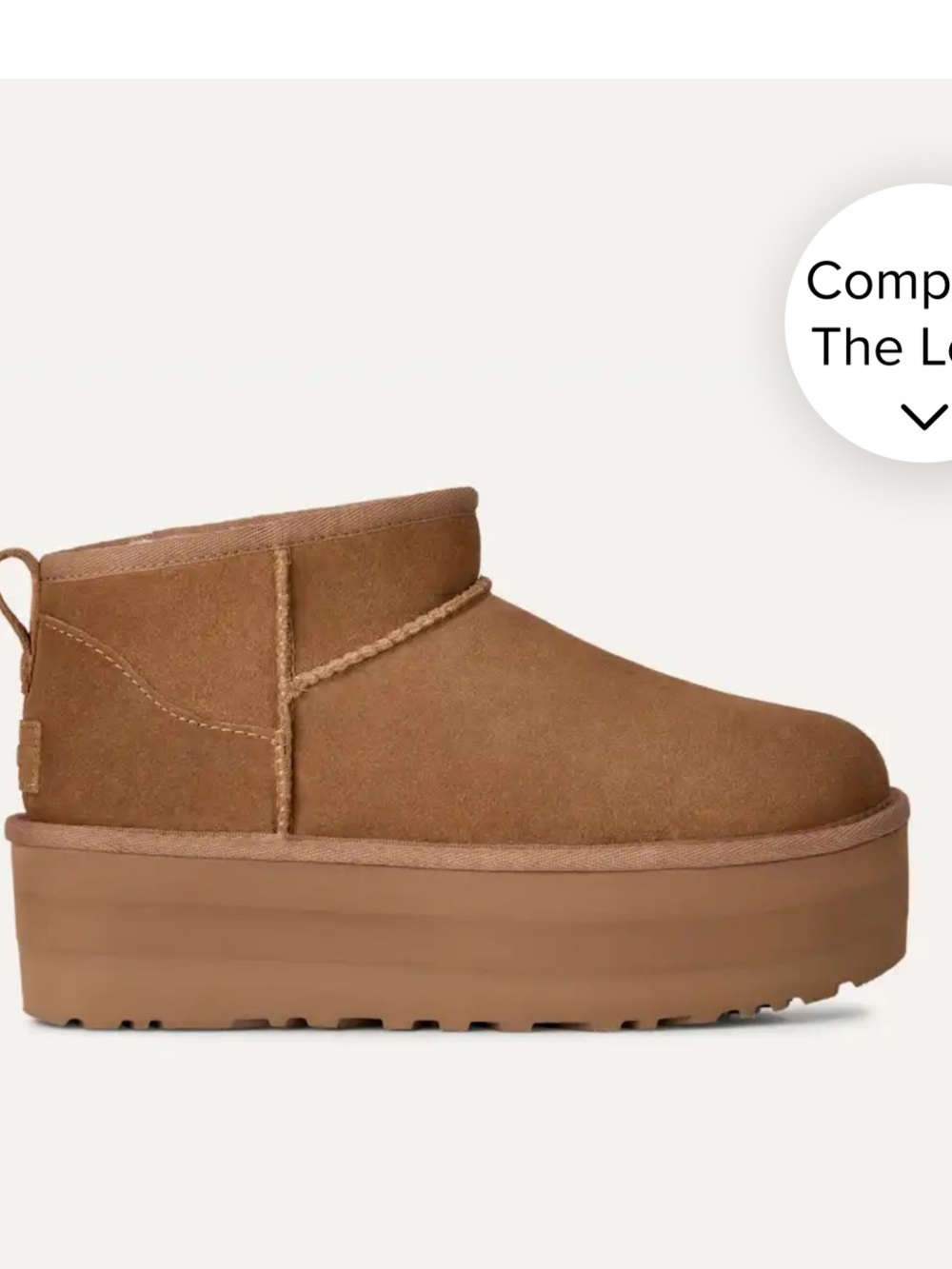 UGG Platform Mini Booties in Chestnut Brown